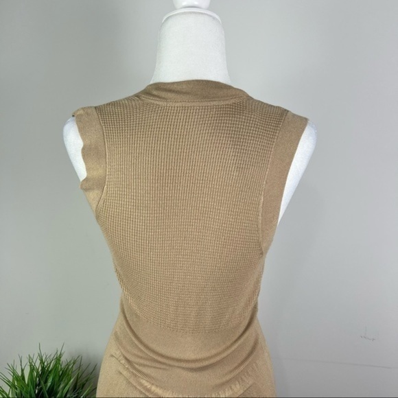 ATM womens beige stretch sleeveless V neck sweater dress size small - Picture 7 of 12